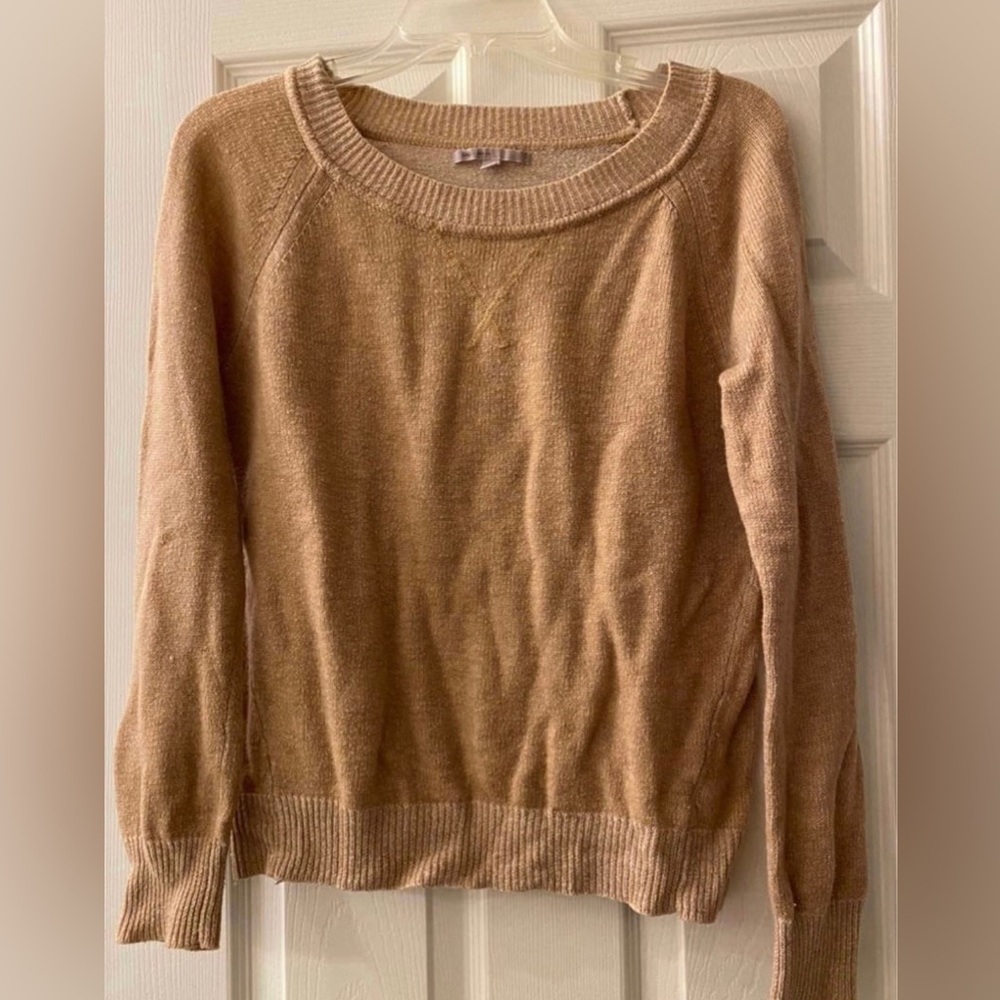 Womens Gap crew neck sweater tan neutral color medium